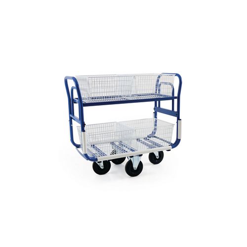 Dual Handle Mailroom Trolley With 4 Short Hunt Office UK
