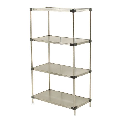 Super Erecta Solid Stainless Steel Shelving 4 Shelf Unit HxWxDmm 1590x914x610 Super Erecta Solid Stainless Steel Shelving 4 Shelf Unit HxWxDmm 1590x914x610