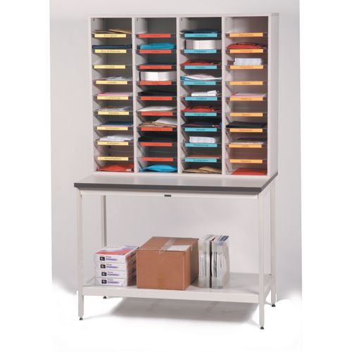 Clearview Sort Unit Free Standing Open Front Sort Unit With Bench H900 x D750mm x L1200mm Clearview Sort Unit Free Standing Open Front Sort Unit With Bench H900 x D750mm x L1200mm