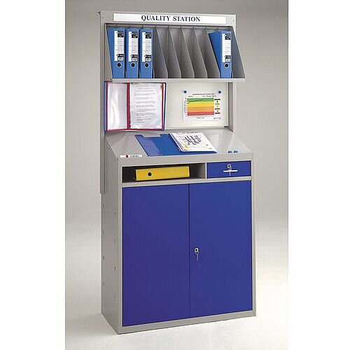 Plastic Utility Cupboard With Drywipe Board Drywipe & Magnetic Backboard And With 10 Pigeon Holes H x W x D mm: 2000 x 964 x 460