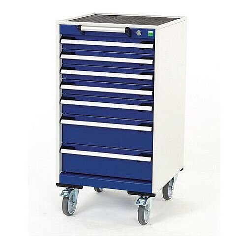 Heavy Duty Mobile Cabinet 4x75mm 1x100mm And 2x150mm Drawers H x W x D mm: 980 x 525 x 525