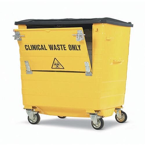 Galvanised Clinical Waste Wheelie Bin 1100L H1300 x W1270mm Hunt
