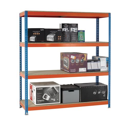 2m High Heavy Duty Boltless Chipboard Shelving Unit W1500xD900mm 600kg Shelf Capacity With 4 Shelves - 5 Year Warranty 2m High Heavy Duty Boltless Chipboard Shelving Unit W1500xD900mm 600kg Shelf Capacity With 4 Shelves - 5 Year Warranty