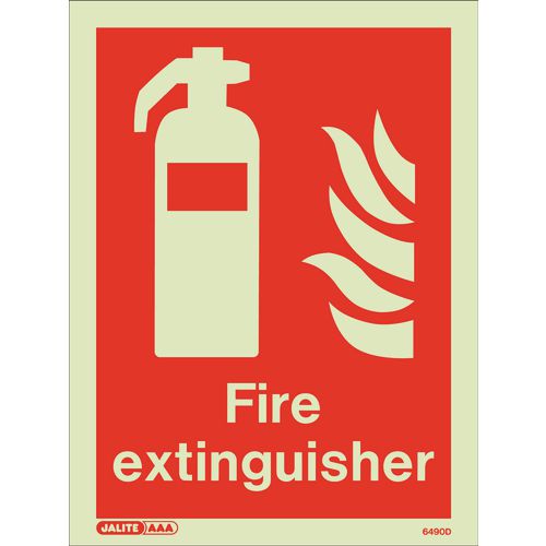Photoluminescent Fire Extinguisher Location Sign HxW 300x225mm