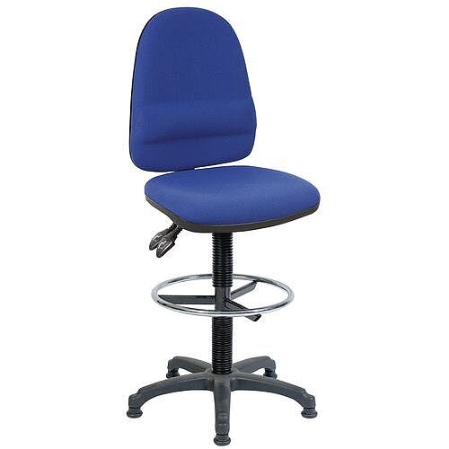 High Back Draughter Chair With Lumbar Support H690 - 840mm Blue High Back Draughter Chair With Lumbar Support H690 - 840mm Blue