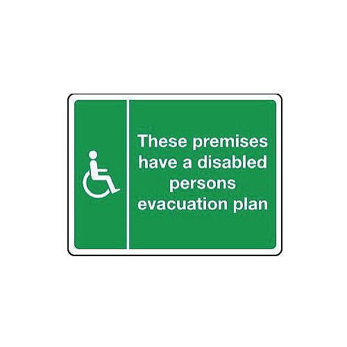 PVC Disabled Persons Evacuation Plan Sign Hunt Office UK