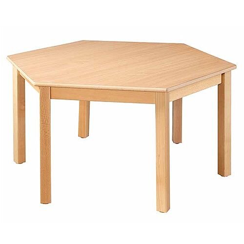 Hexagonal 120cm Diameter Primary School Table Beech Natural 76cm High TC117600 Hexagonal 120cm Diameter Primary School Table Beech Natural 76cm High TC117600