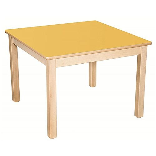 Square Primary School Table Beech Yellow 80x80cm 70cm High TC37004 Square Primary School Table Beech Yellow 80x80cm 70cm High TC37004