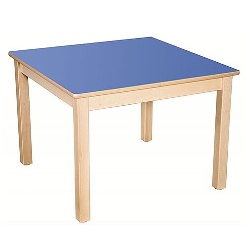 Square Primary School Table Beech Blue 80x80cm 76cm High TC37601 Square Primary School Table Beech Blue 80x80cm 76cm High TC37601