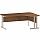 Impulse L-Shaped Corner Right Hand Double Cantilever White Leg Office Desk Walnut W1800mm