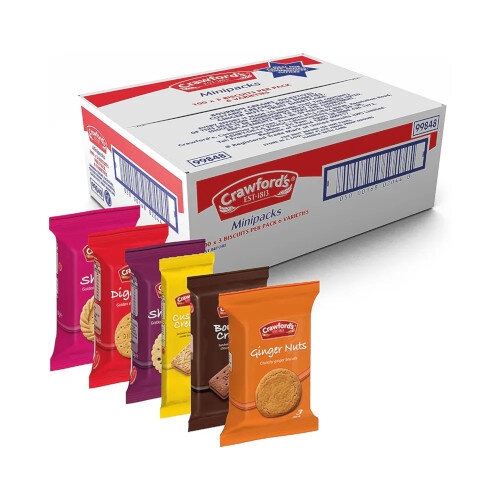 Crawfords Individually Packaged Assorted Mini Biscuits Pack of 100