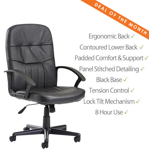 Cavalier High-Back Manager's Chair - Black Office Chair - Ergonomic Padding & Support