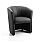 Neo Single Reception Tub Chair Black Leather