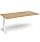 Add On Unit For Elev8 Rectangular Height Adjustable Boardroom Table W2000mmxD1000mm - White Frame - Oak Top - For EVTBT20-WH-O