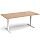 Elev8 Rectangular Height Adjustable Boardroom Table W2000mmxD1000mm With White Frame & Beech Top