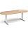 Elev8 D-End Height Adjustable Boardroom Table W2400mmxD1000mm With Silver Frame & Beech Top