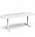 Elev8 D-End Height Adjustable Boardroom Table W2400mmxD1000mm With White Frame & White Top