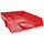 Q-Connect Plastic Letter Tray, Red (Ref KF10055) - Sturdy and Stylish Tray for Office Desk Organisation