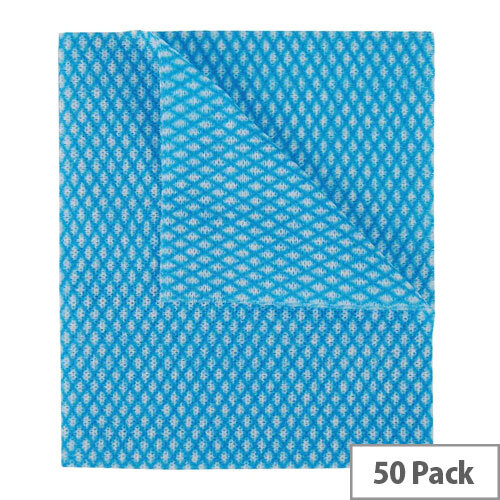 Economy Cloths Pack of 50 Blue 42x35cmMultiPurpose Cleaning Cloths