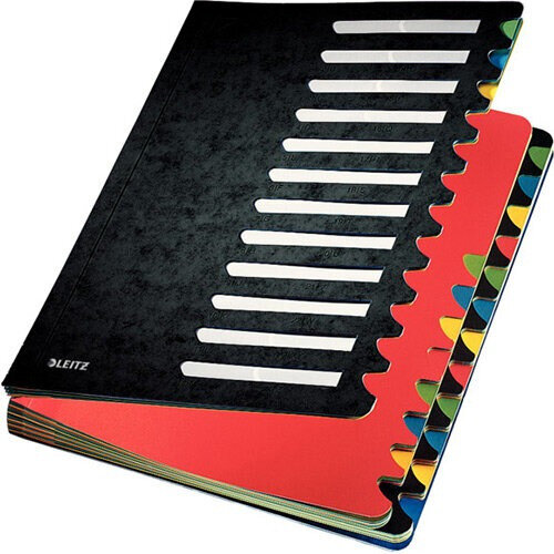 Leitz Colour Desk Organiser Tabbed Folder 24 Tabs Black