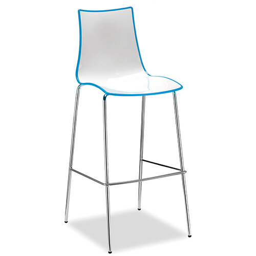 Gecko Blue Shell Canteen & Breakout Stool with Chrome Legs