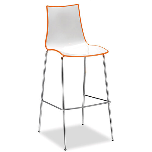 Gecko Orange Shell Canteen & Breakout Stool with Chrome Legs