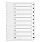 Q-Connect A4 Index, Multi-Punched, 1-10, Reinforced White Board with Clear Tabs (Ref KF01528) - Strong and Durable for Document Filing