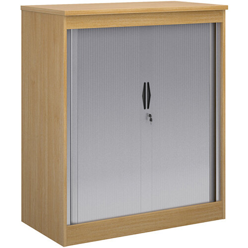 Systems Horizontal Tambour Door Cupboard 1200mm High Oak Cupboards