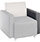 CUBE Modular Soft Seating Module - USB Portal Left Hand Armrest With Dark Grey Fabric Upholstery