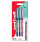 uni-ball Eye Micro UB-150 Liquid Ink Rollerball Pen 0.5mm Tip 0.3mm Line Plastic Free Packaging Black/Blue/Red (Pack 3)