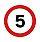 Safety Sign Works Traffic 5 mph 450x450mm PVC