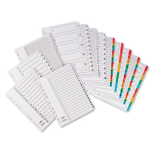 Concord A4 Index 1-31 Europunched Clear Tabs White - Hunt Office UK