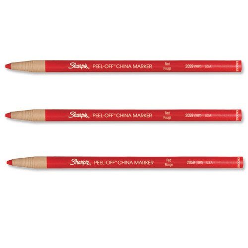 Sharpie China Marker Pencil Red Peeloff Unwraps to Sharpen Pack 12