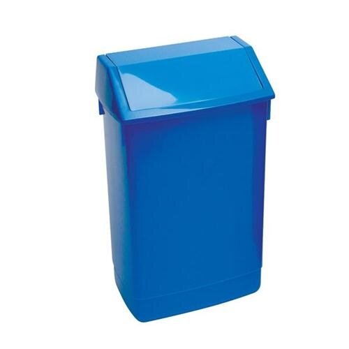 Addis Plastic Flip Top Waste Bin 60 Litres Blue Ref 510796 Hunt Office UK