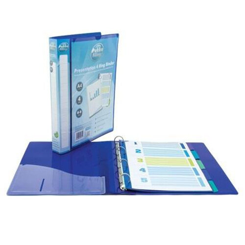 PUKKA 25mm CLEAR POLYPROPYLENE 4 D-RING PRESENTATION RING BINDER 7130-PFL