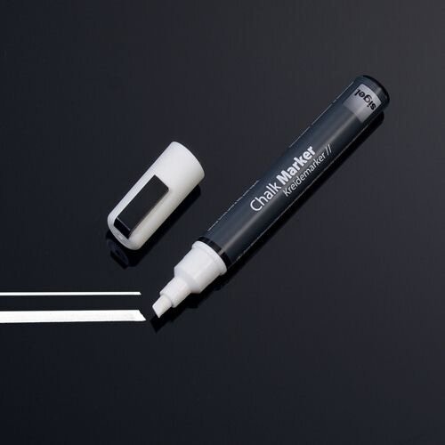 Sigel Chalk Marker 50 Chisel Tip 15mm Line White Pack 1 Hunt Office UK