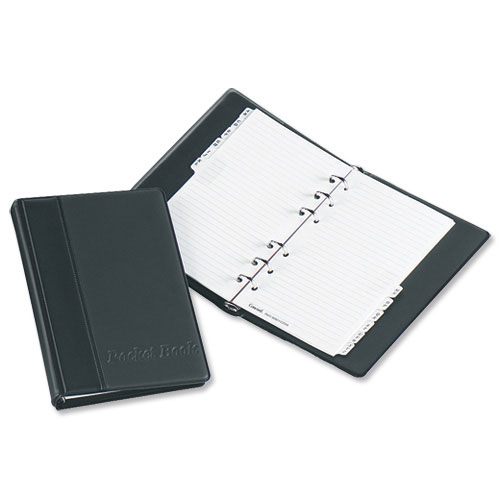 Telephone Index Book A5 Black Binder AZ Index and 20 Sheets Concord