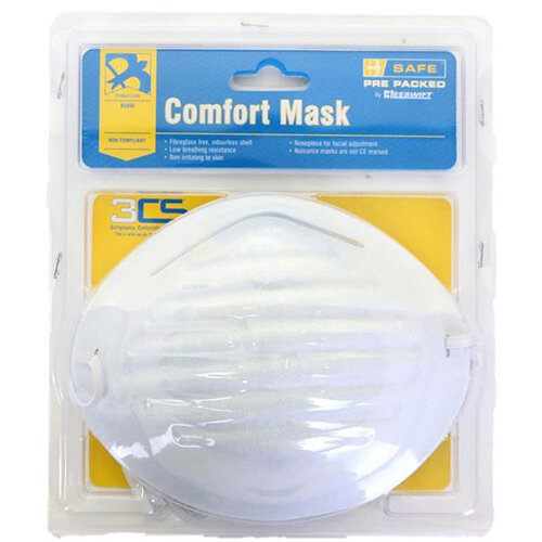 BSafe Pre Packed Comfort Mask Fibreglassfree White Ref BS030 Hunt