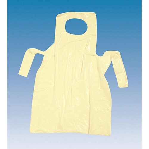 Premium Disposable Polythene Yellow Aprons On Rolls Pack 2006 Hunt