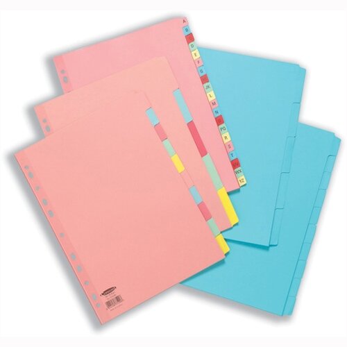Concord Pastel A4 20-Part A-Z Reinforced Subject Dividers - Hunt Office UK