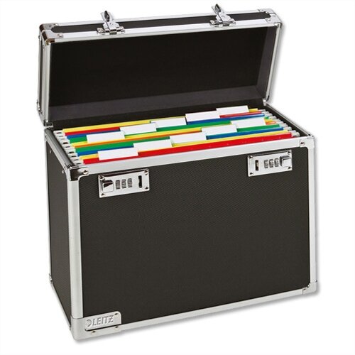 Leitz Vaultz Lockable Suspension File Case A4 Black and Chrome - Hunt ...