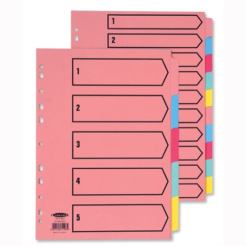 Concord 10-Part Subject Dividers Printed A4 Assorted - Hunt Office UK