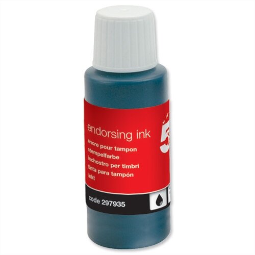 Black Endorsing Ink 28ml 5 Star Hunt Office UK