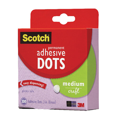 3M Scotch Permanent Adhesive Dots Medium Clear 010300M Hunt Office UK
