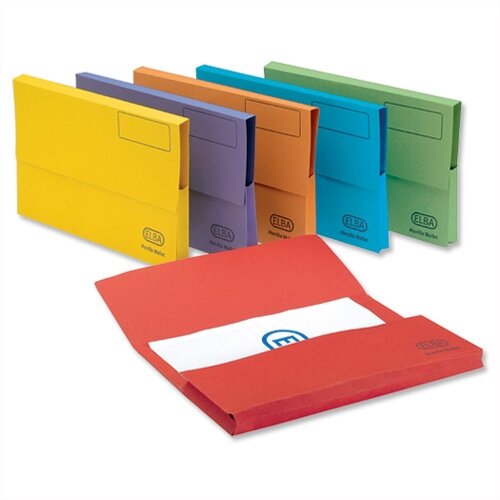 Elba Bright Manilla Foolscap Document Wallet Assorted Pack of 25 - Hunt ...