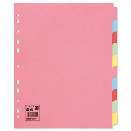 10 Part Extra Wide Subject Dividers A4 Assorted 5 Star - Hunt Office UK