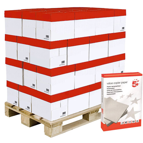 5 Star Value A4 Pallet Printer Paper Ream Wrapped 240 x 500 Sheets