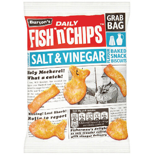 Burtons Fish N Chips Salt and Vinegar 40g Pack of 30 16264 Hunt Office UK