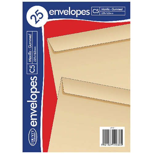 County Stationery C5 Manilla Gummed Envelopes Pack of 500 C510 Hunt