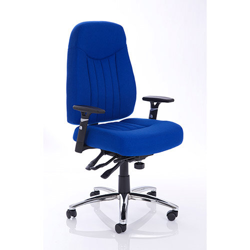 Barcelona Plus Task Operator Office Chair Blue Fabric With Arms Hunt Office UK